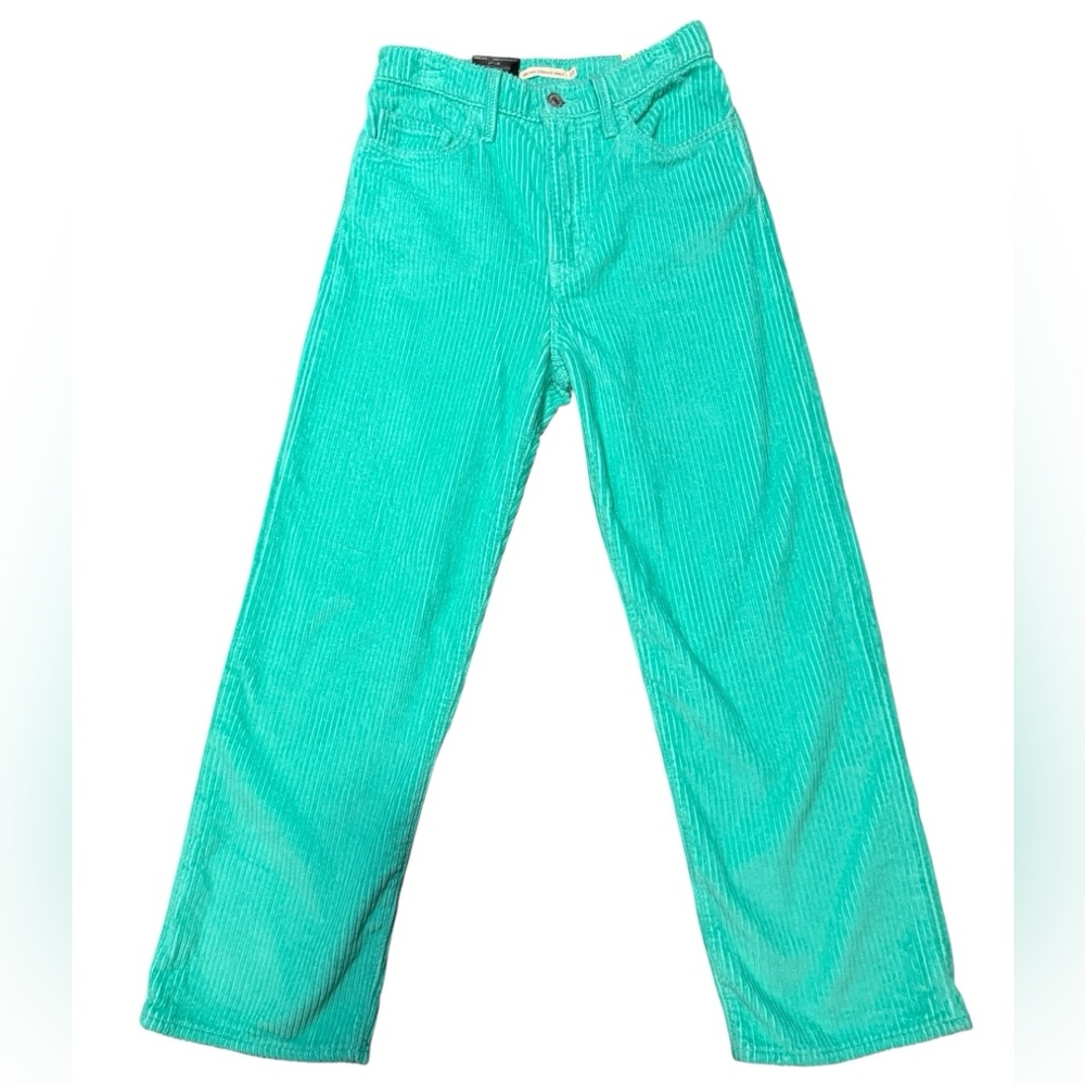 Levi’s Ribcage Straight Ankle Corduroy Pants Teal Green W 27x27